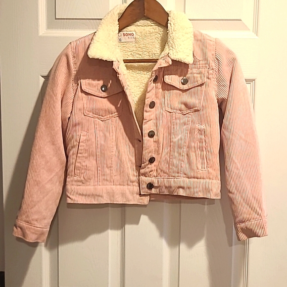 Girl's Coat Pink with warm fleece lining - Picture 1 of 5